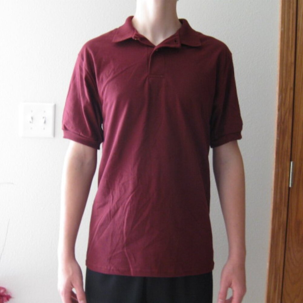 HANES UNISEX MEN'S SIZE SMALL (34 - 36) BURGUNDY POLO / GOLF SHIRT WOMEN'S NWT